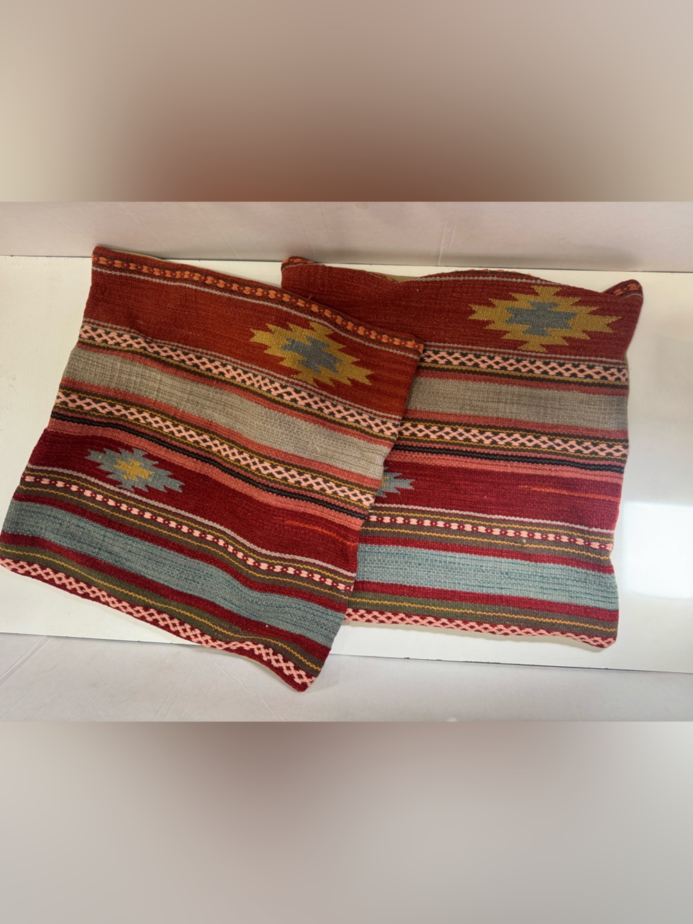Pottery Barn Kilim Wool Pillow Cover 22”x22” set